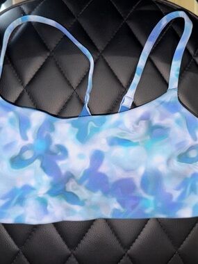 lululemon athletica Blue Lavender Watercolor Print Sports Bra